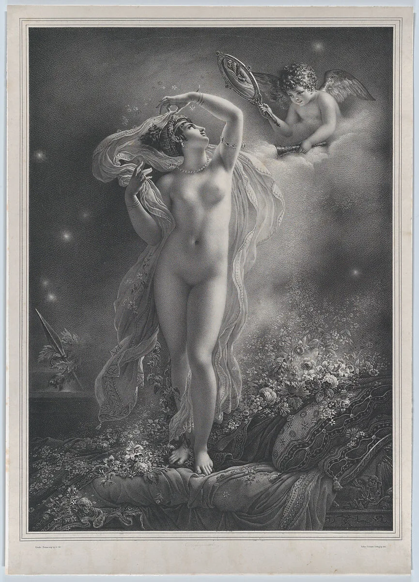 Danaë — Anne Louis Girodet-Trioson|Hyacinthe-Louis-Victor-Jean-Baptiste Aubry-Lecomte