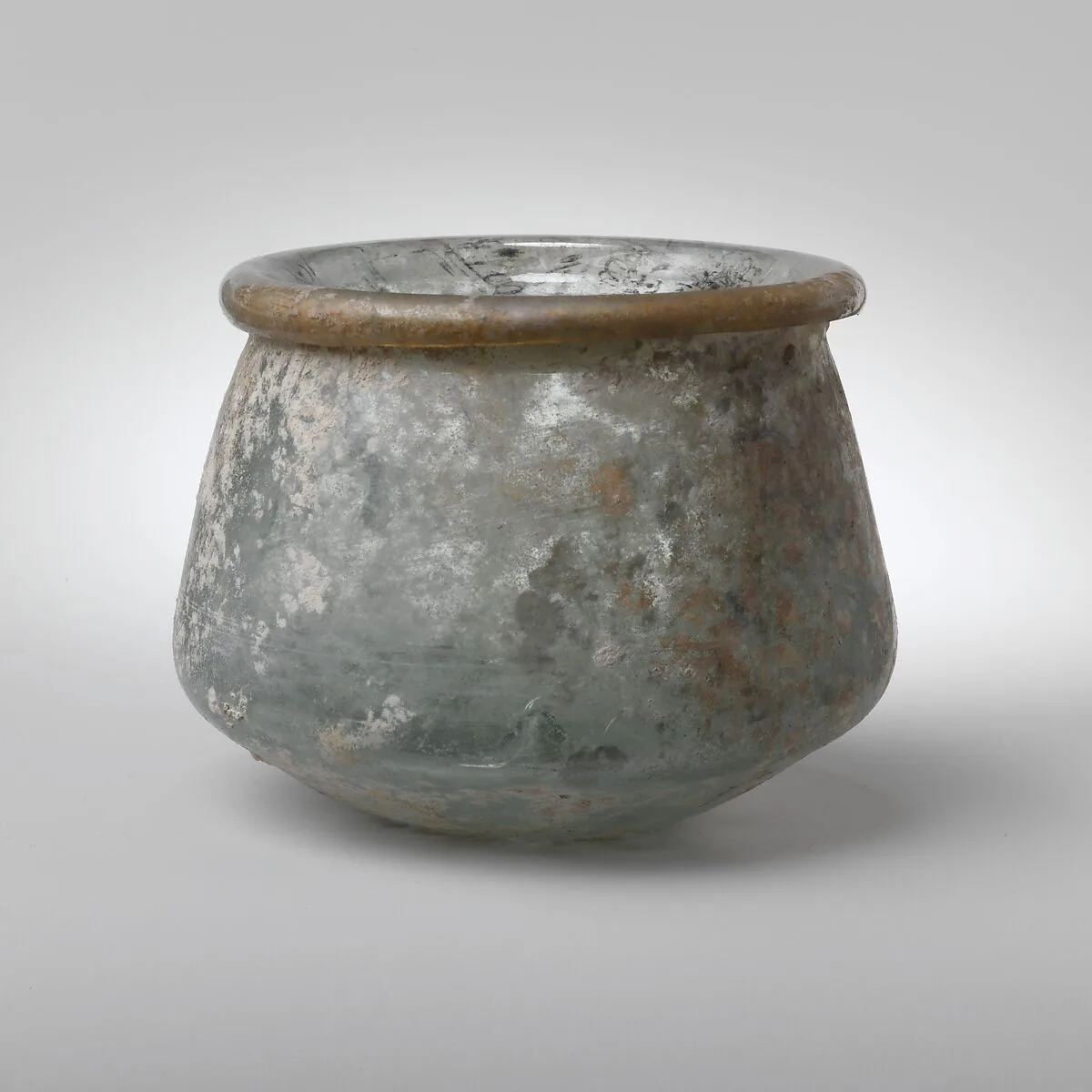 Glass bowl with painted lid — Unknown