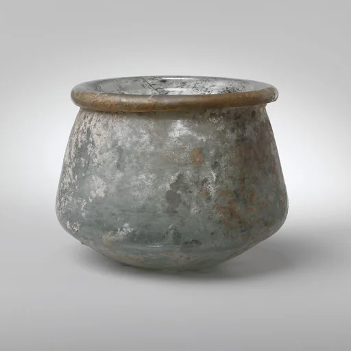 Glass bowl with painted lid