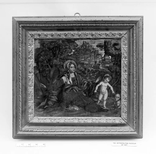 Virgin seated in landscape with Christ Child