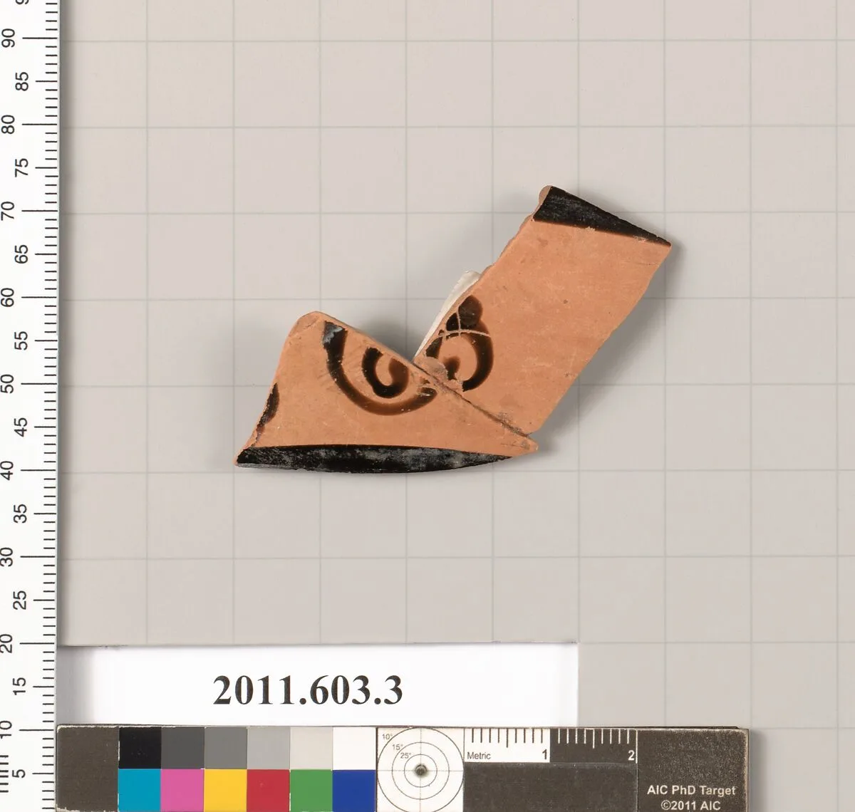 Fragment of a terracotta kylix: band-cup — Unknown