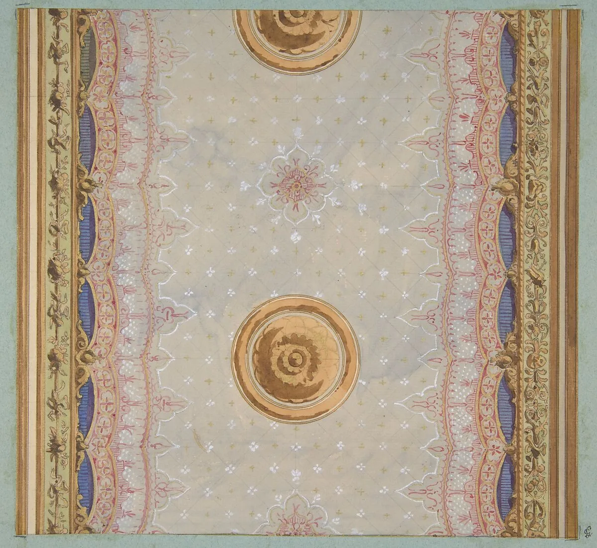 A design for the painted decoration of a ceiling or walls — Jules-Edmond-Charles Lachaise|Eugène-Pierre Gourdet
