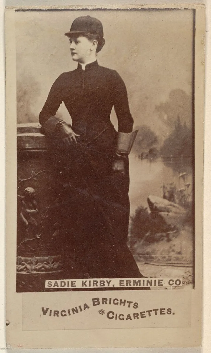 Sadie Kirby, Erminie Co., from the Actors and Actresses series (N45, Type 6) for Virginia Brights Cigarettes — Allen & Ginter