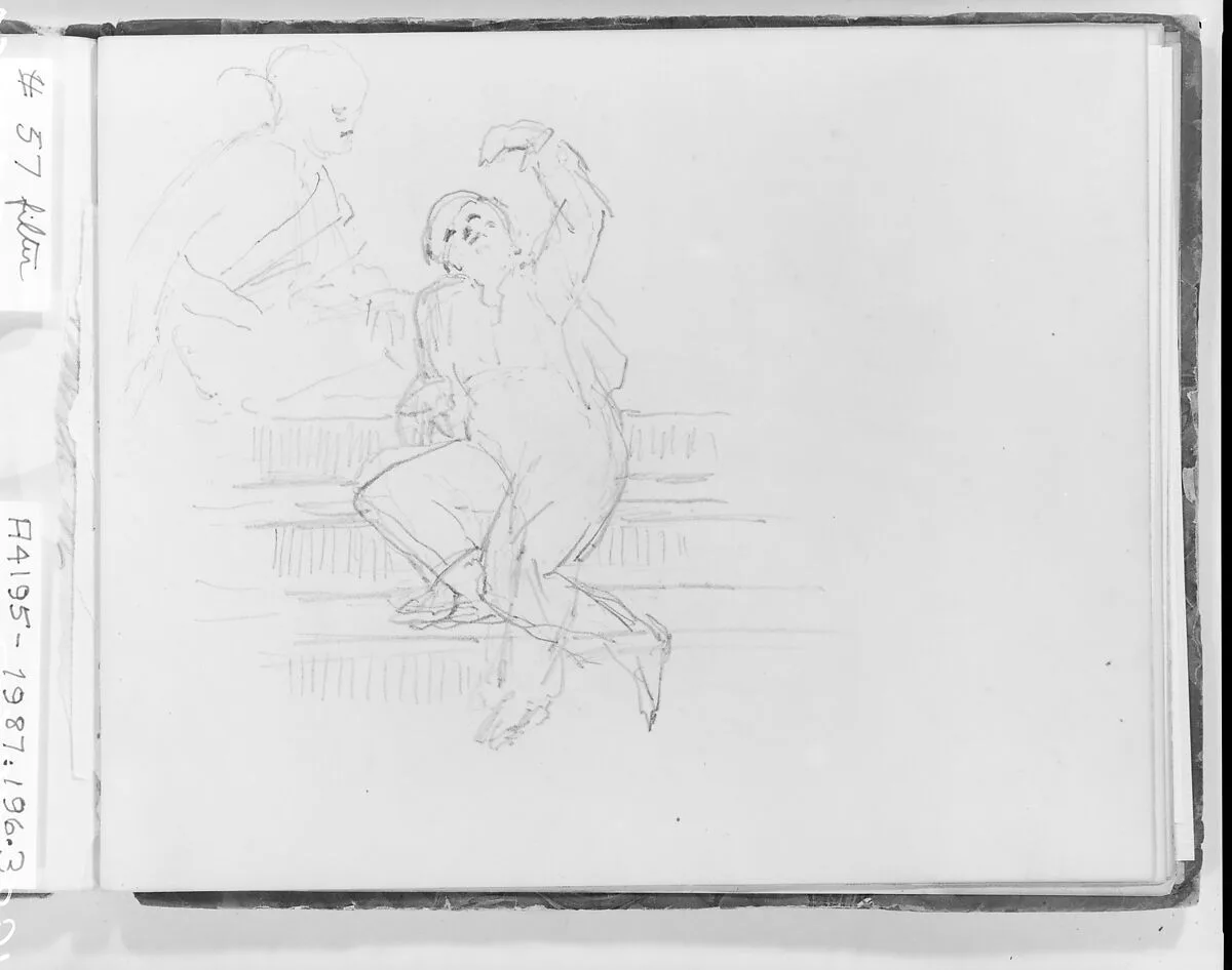 Man on Stairs (from Sketchbook) — Francis William Edmonds