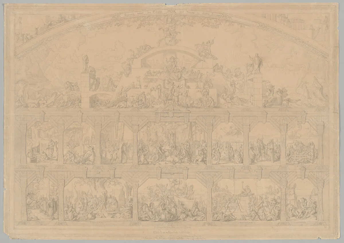 Preparatory Drawing for a Print Series on the History of Germany (Die Geschichte des deutschen Volkes in fünfzehn Bildern) — Carl Heinrich Hermann