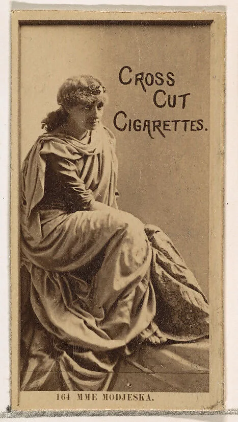 Card Number 164, Mme. Modjeska, from the Actors and Actresses series (N145-2) issued by Duke Sons & Co. to promote Cross Cut Cigarettes — W. Duke, Sons & Co.