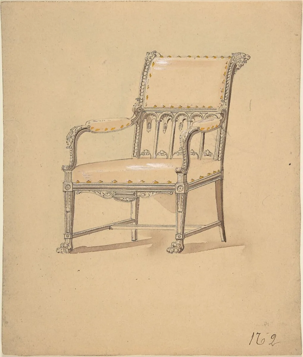 Design for a Chair — Anonymous, French, 19th century