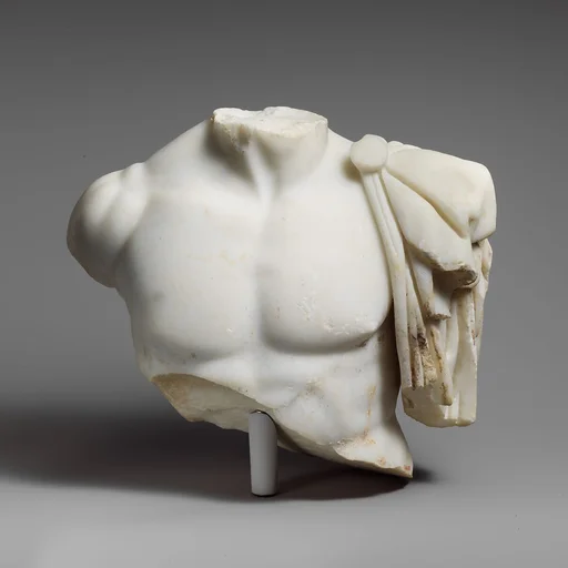 Upper part of a marble torso of a man
