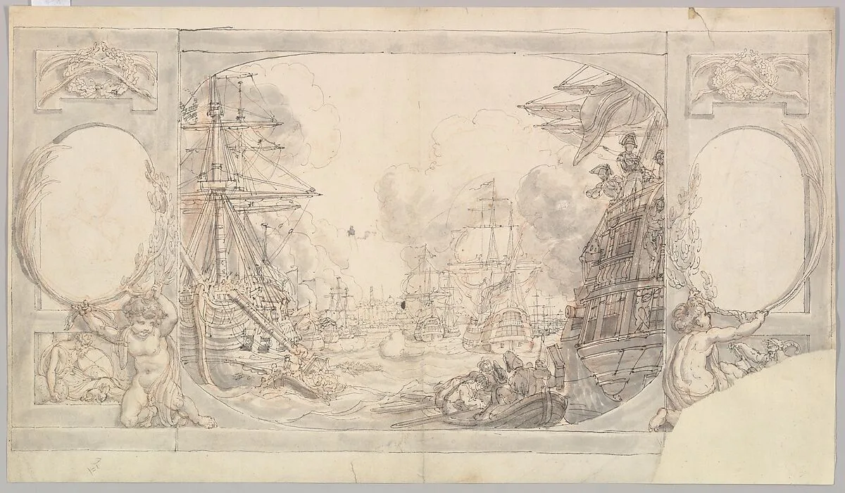 Study for the "Attack on Copenhagen" — Edward Francis Burney