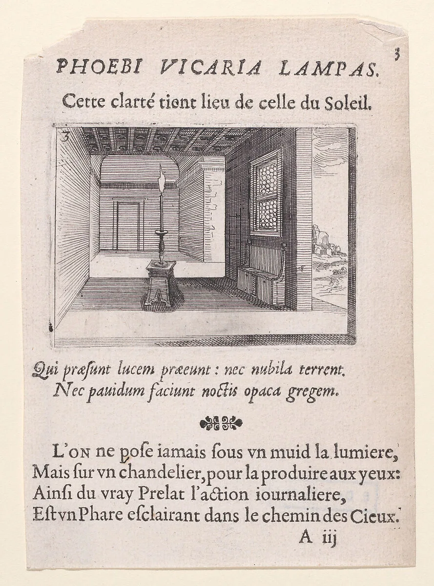Le Chandelier (The Candelabra), from Lux Claustri ou La Lumière du Cloitre (The Light of the Cloisters), plate 3 — Jacques Callot|François Langlois
