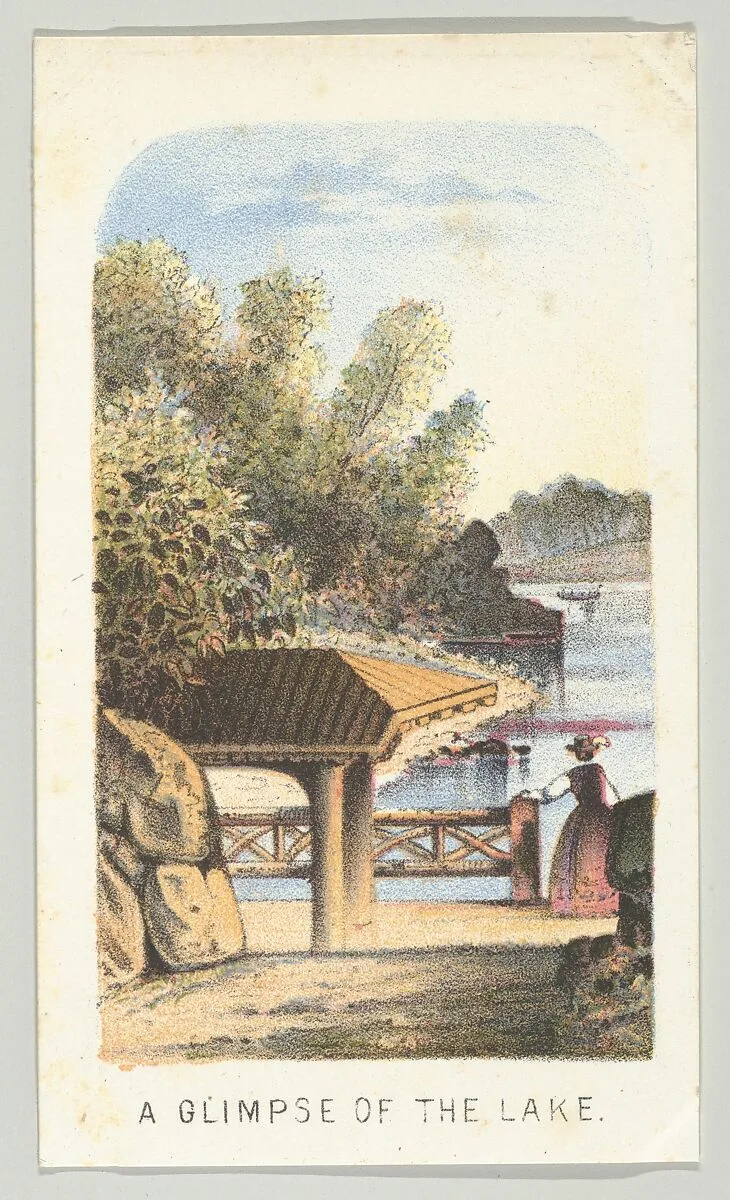 A Glimpse of the Lake, from the series, Views in Central Park, New York, Part 2 — Louis Prang & Co.