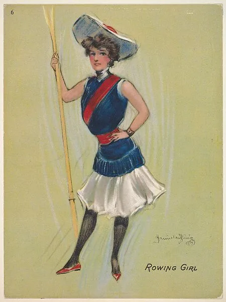 Rowing Girl, from the series "Hamilton King Girls" (T7, Type 6), issued by Turkish Trophies Cigarettes — Turkish Trophies Cigarettes|Hamilton King