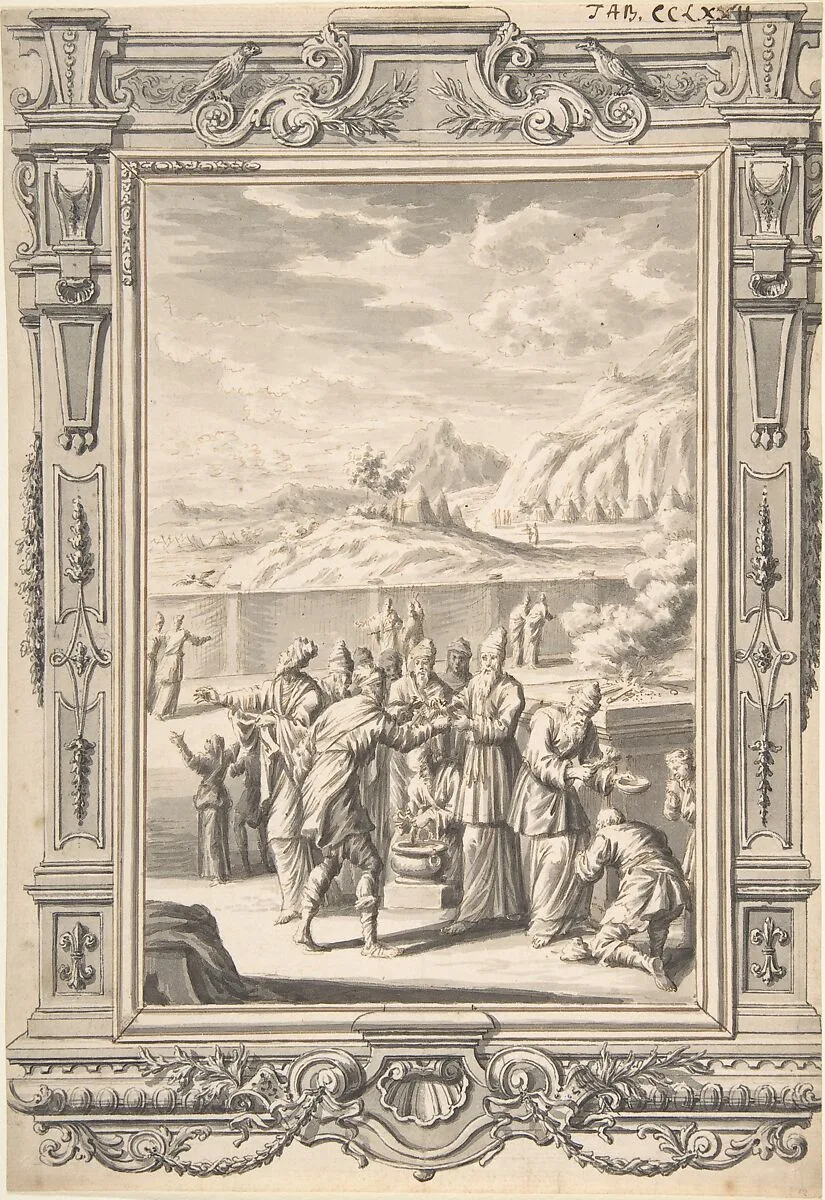 'The law of the leper in the day of his cleansing' — Matthias Scheits|Johann Melchior Füssli|Johann Daniel Preissler