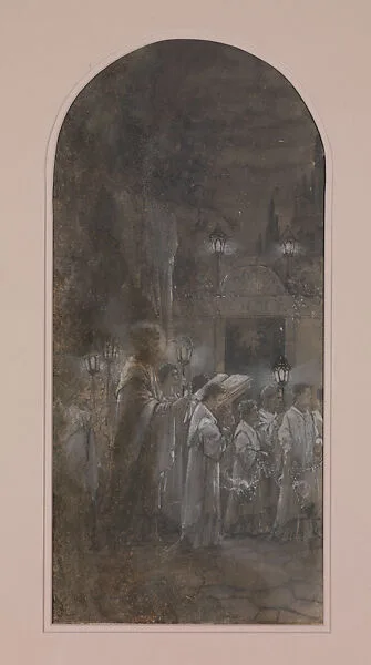 Design for single mosaic panel for "Te Deum Laudamus" triptych — Tiffany Studios|Frederick Wilson