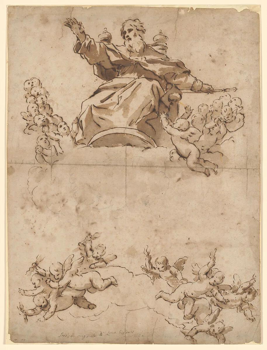The Almighty with Angels — Luca Giordano