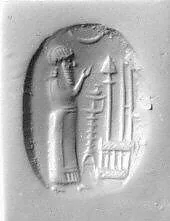 Stamp seal (oval conoid) with cultic scene — Unknown