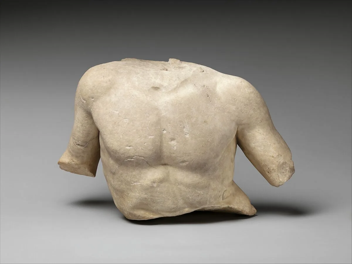 Fragmentary marble torso of a man — Unknown