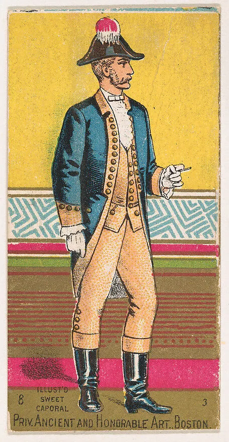 Private, Ancient and Honorable Artillery, Boston, Massachusetts, V.M., from the Military Series (N224) issued by Kinney Tobacco Company to promote Sweet Caporal Cigarettes — Kinney Brothers Tobacco Company
