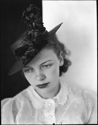 [Anne Harvey Wearing Hat]