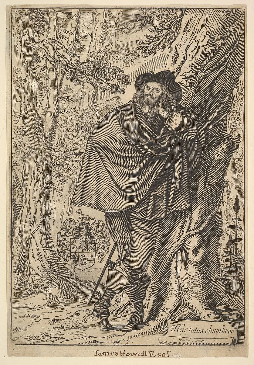 James Howell Standing in a Forest — Claude Mellan|Abraham Bosse|James Howell