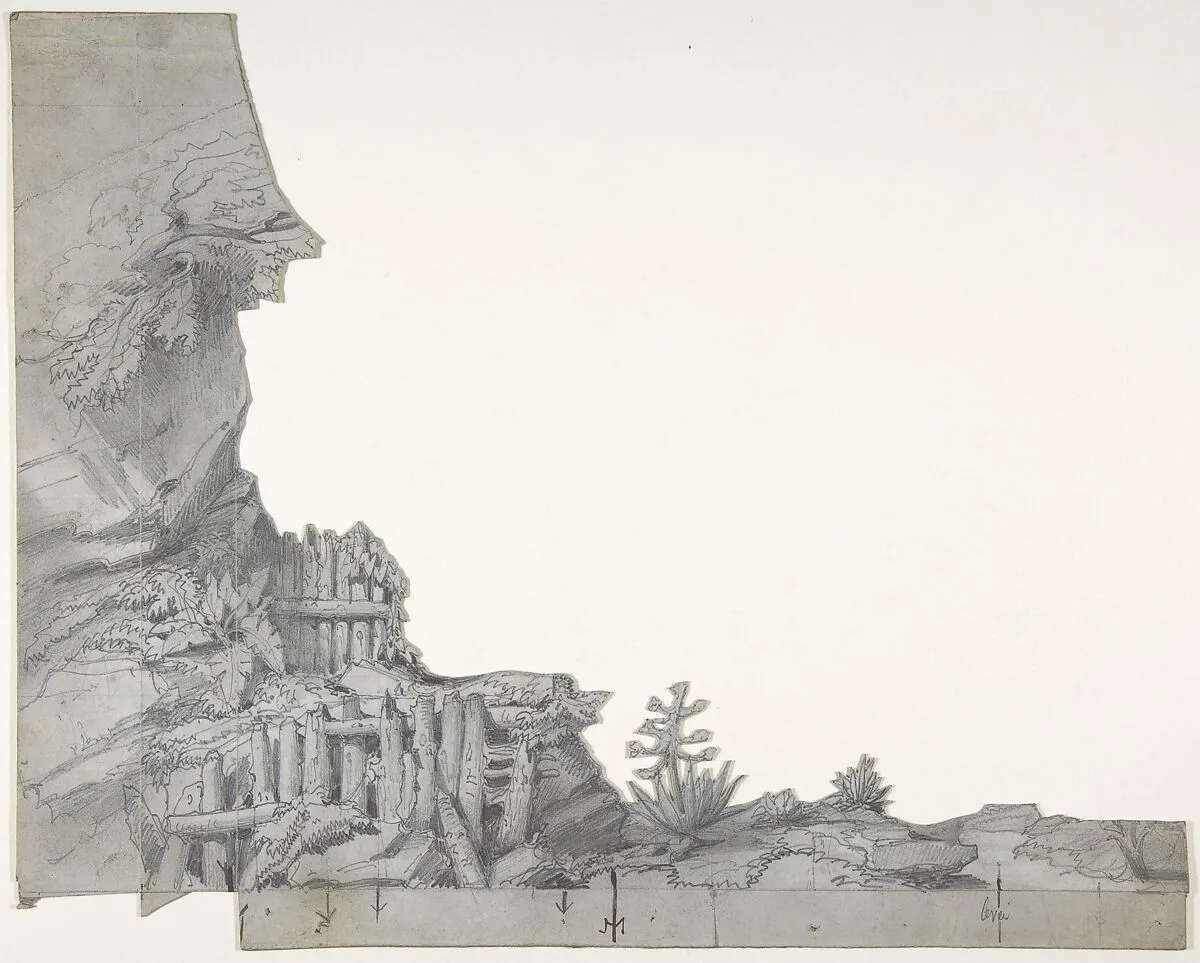 Design for a Stage Set at the Opéra, Paris — Eugène Cicéri
