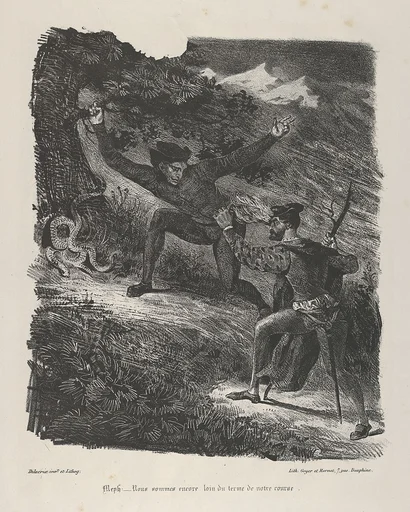 Faust and Mephistopheles in the Hartz Mountains (Goethe, Faust)
