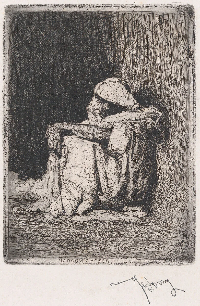 A Moroccan man seated on the ground — Mariano Fortuny, 1838–1874