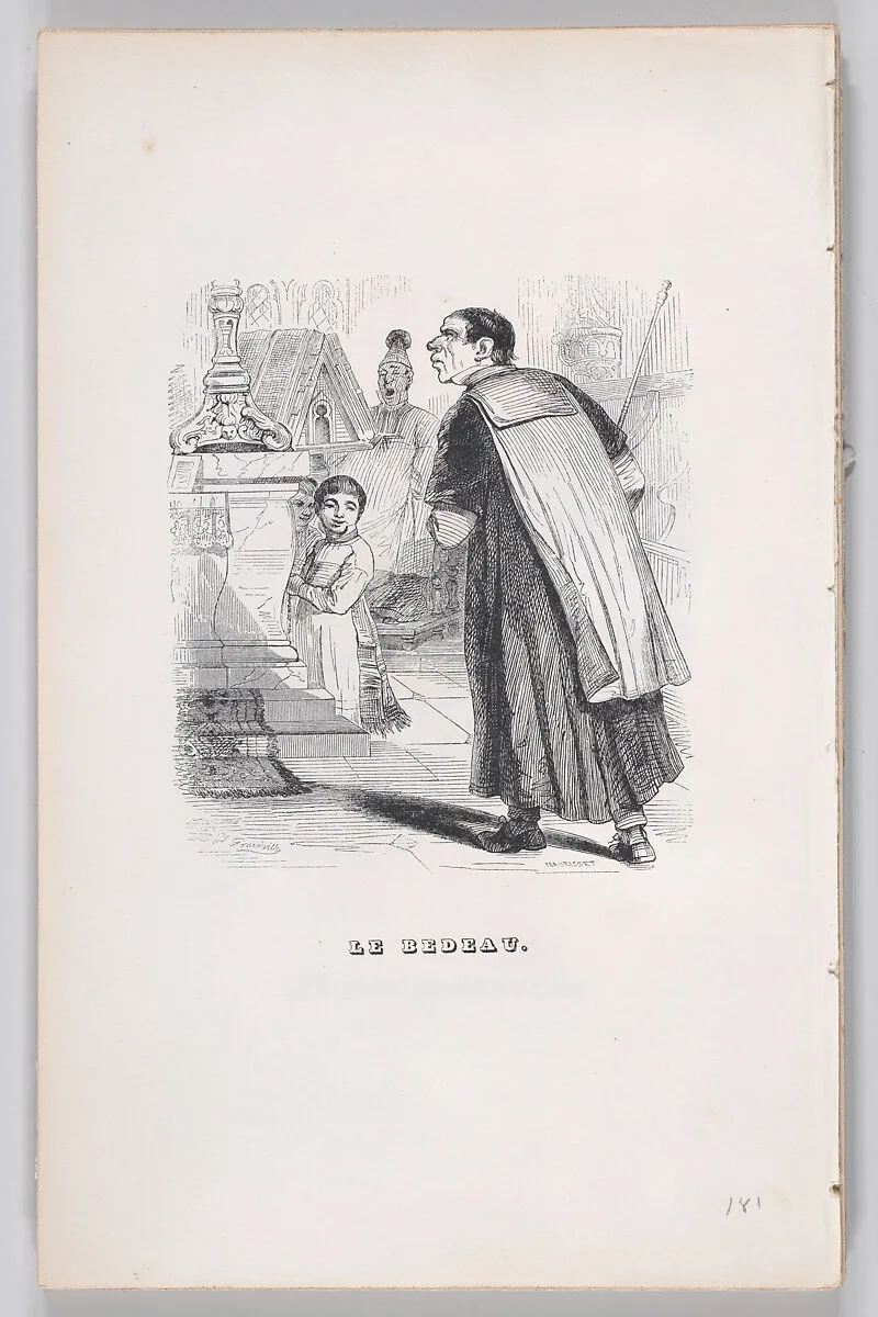 "The Beadle" from The Complete Works of Béranger — Fournier & Perrotin|J. J. Grandville|Théodore Maurisset|Pierre Jean de Béranger
