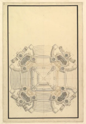 Ground Plan for a Catafalque for the King of Sardinia, Vittorio Amedeo (d.1732)