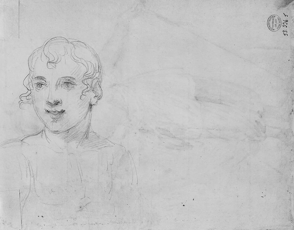 Half-Length Figure Sketch — Mather Brown