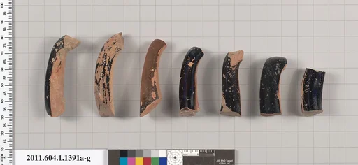 Terracotta fragments of kylikes (drinking cups)
