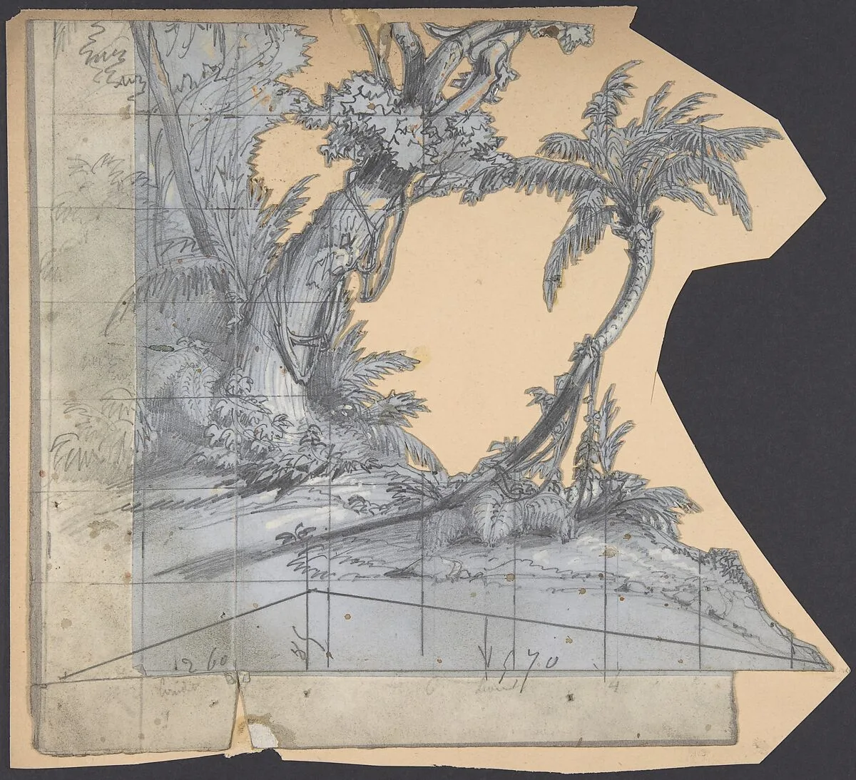 Design for a Stage Set at the Opéra, Paris — Eugène Cicéri