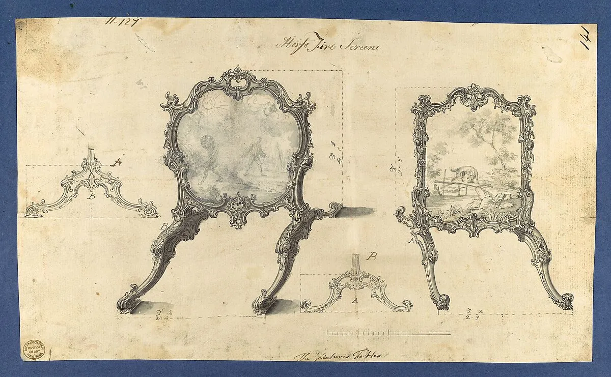 Fire Screens, in Chippendale Drawings, Vol. I — Thomas Chippendale