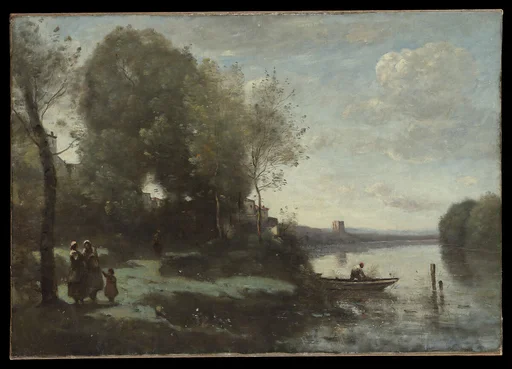 River with a Distant Tower