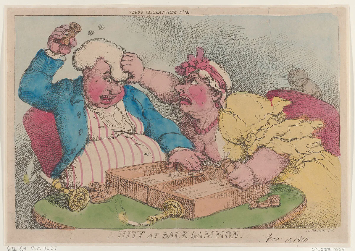 A Hitt at Backgammon — Thomas Rowlandson|Thomas Tegg