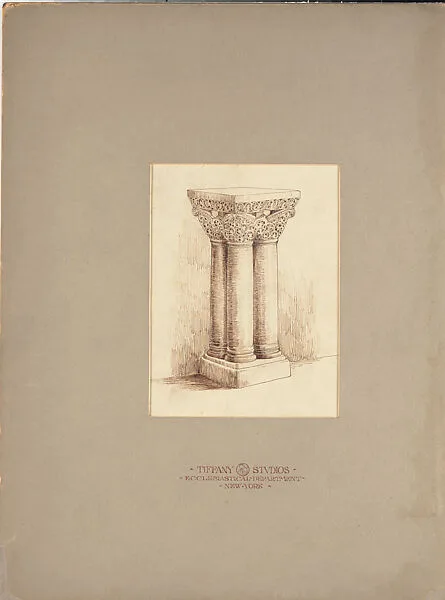 Design for pedestal — Louis C. Tiffany|Tiffany Studios