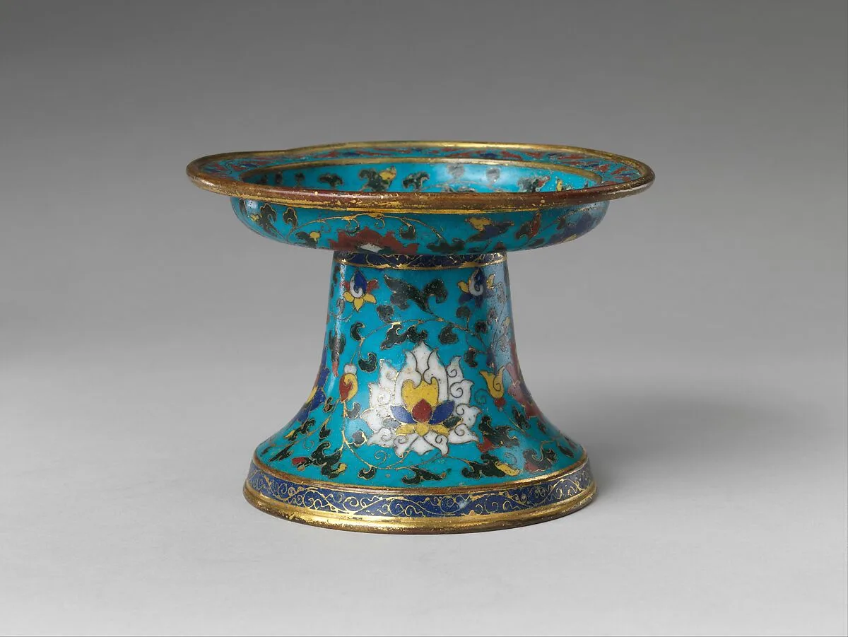 明早期 掐絲琺瑯纏枝蓮紋燭臺|Candlestick with lotus scrolls — Unknown