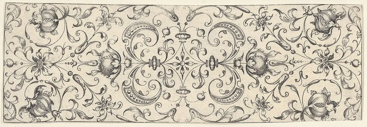 Friezes with Birds, Flowers and Meandering Wreaths and Scrolls (2) — Theodor Bang|Balthasar Caymox