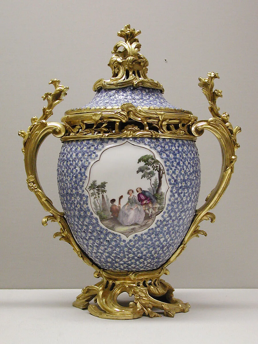 Vase with cover (one of a pair) — Meissen Manufactory