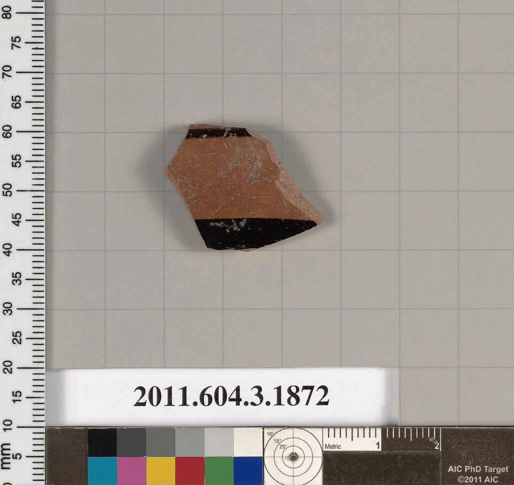 Terracotta fragment of a kylix: Band or lip cup (drinking cup) — Unknown