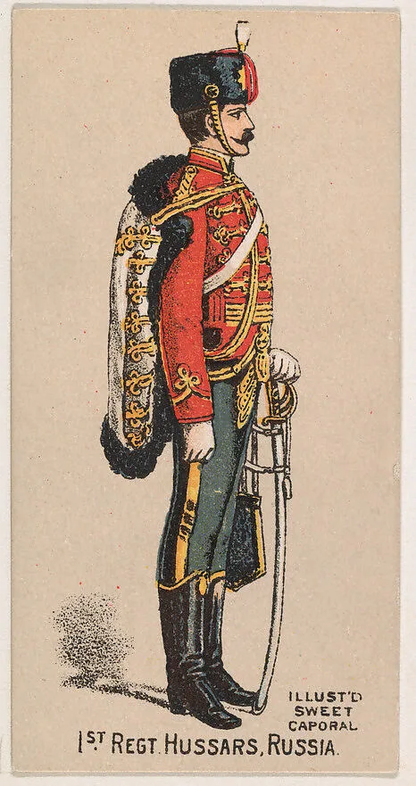 1st Regiment of Hussars, Russia, from the Military Series (N224) issued by Kinney Tobacco Company to promote Sweet Caporal Cigarettes — Kinney Brothers Tobacco Company