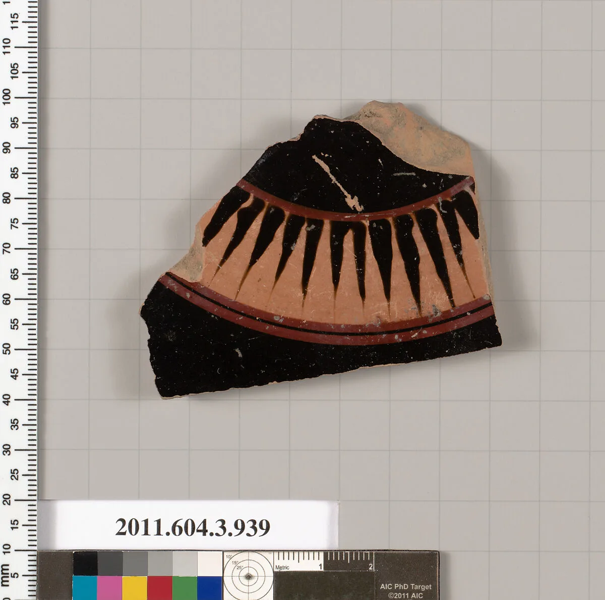 Terracotta fragment of a lekanis lid (covered dish) — Unknown