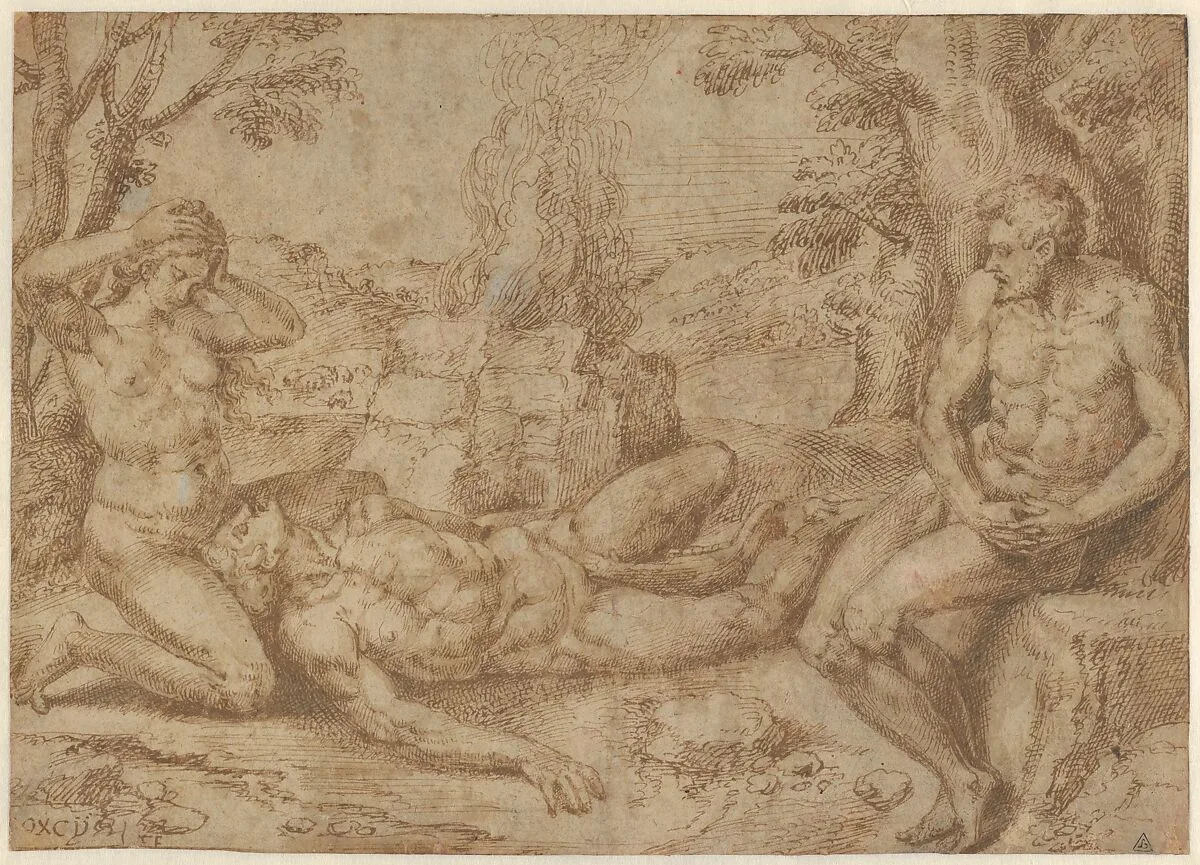 Adam and Eve Mourning the Death of Abel — Michiel Coxie (I)