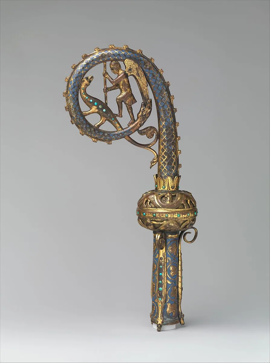 Head of a Crozier with Saint Michael Slaying the Dragon — Unknown