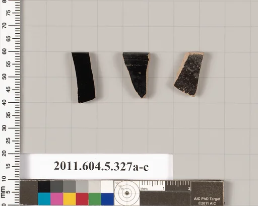 Terracotta rim fragments of kylikes (drinking cups)