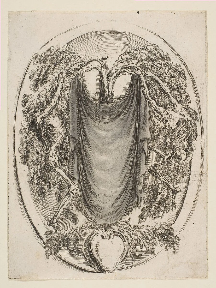 Cartouche with Skeletons — Stefano della Bella