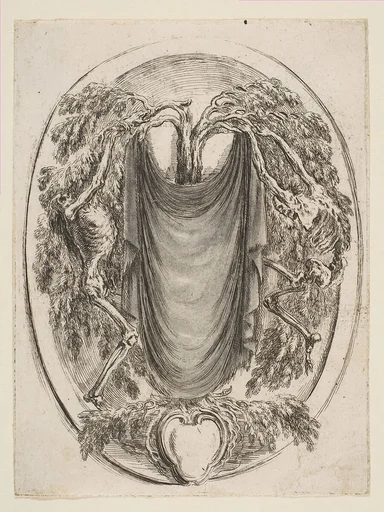 Cartouche with Skeletons