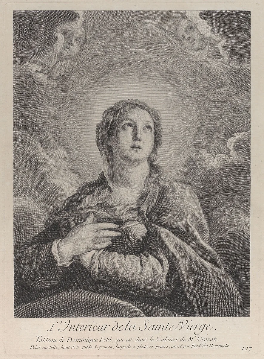The Virgin, hands folded on her chest, looking upwards — Domenico Fetti|Frédéric Horthemels