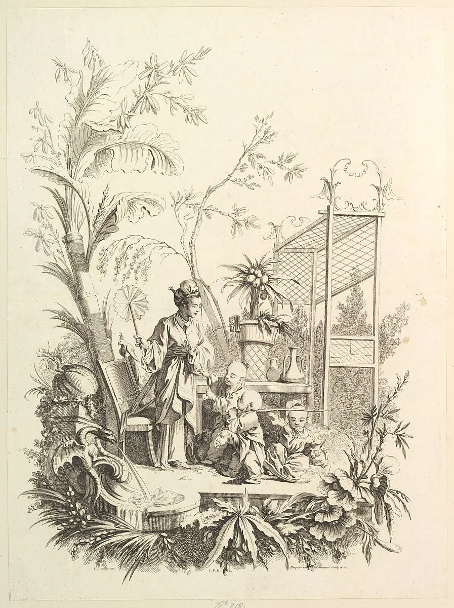 Chinoiserie with Figures in a Landscape — François Boucher|Gabriel Huquier|Gabriel Huquier