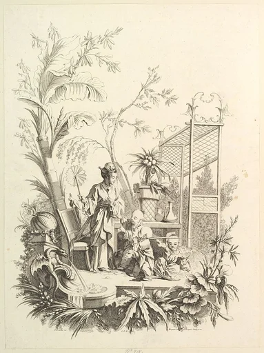 Chinoiserie with Figures in a Landscape